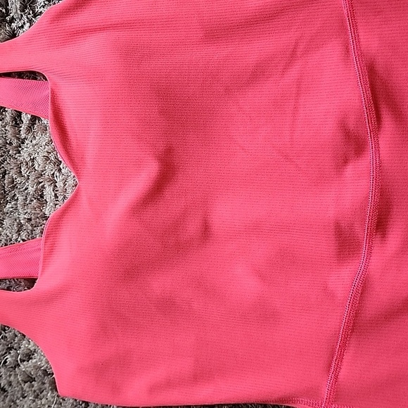 All In Motion Brushed & Sculpted Rib Sports Short Bodysuit, Size S coral color. - Picture 5 of 15